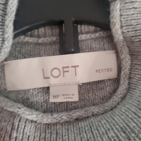 LOFT Petites Gray with White Terrier Dogs Sweater - Picture 5 of 6